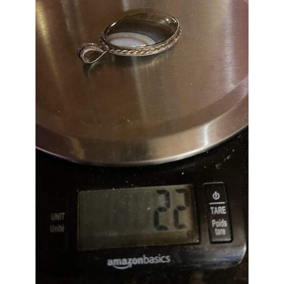 VTG Sterling Silver Banded Agate Pendant, Signed JS, Navajo Native Style, SW 2” - Picture 8 of 8